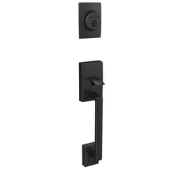 Schlage FC Series Century Matte Black Handleset 2-1/4 in.