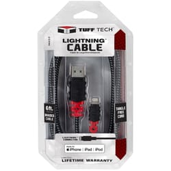 Tuff Tech Lightning to USB Cable 6 ft. Black