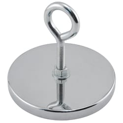 Magnet Source 4.625 in. L X 4.9 Dia. in. W Silver Round Magnet with Hook 200 lb. pull 1 pc