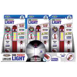 Blazing LEDz 35 lm Black/Blue/Red LED COB Pocket Light AAA Battery