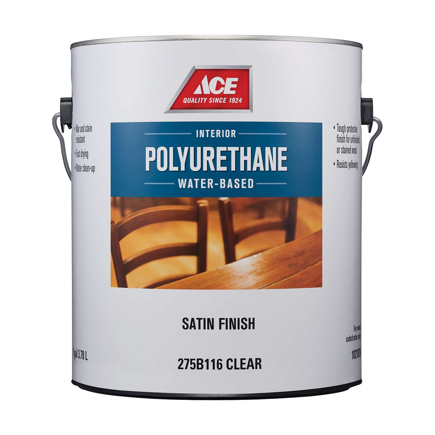 Ace Satin Clear WaterBased Polyurethane Wood Finish 1 gal Ace Hardware