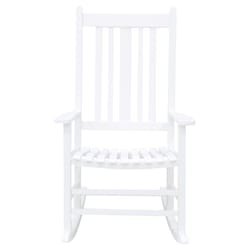 Living Accents White Wood Frame Casual Rocking Chair