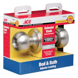 Ace Colonial Satin Privacy Lockset 1-3/4 in.