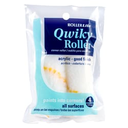 RollerLIte Qwiky Roller Acrylic Knit 4 in. W X 1/2 in. Mini Paint Roller Cover Refill 2 pk