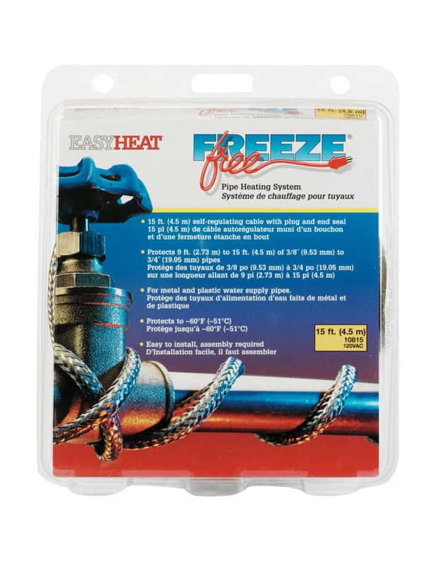 Easy Heat Freeze Free 15 ft. L Self Regulating Heating Cable For Water