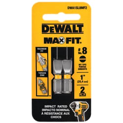 DeWalt Max Fit Slotted #8 X 1 in. L Screwdriver Bit Steel 2 pc