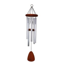 Festival Silver Aluminum/Wood 28 in. Wind Chime