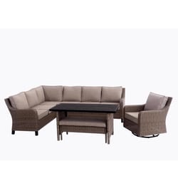 Living Accents Camas Brown Steel Frame Sectional