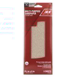 Ace 9 in. L X 3-2/3 in. W Assorted Grit Aluminum Oxide Sandpaper 6 pk