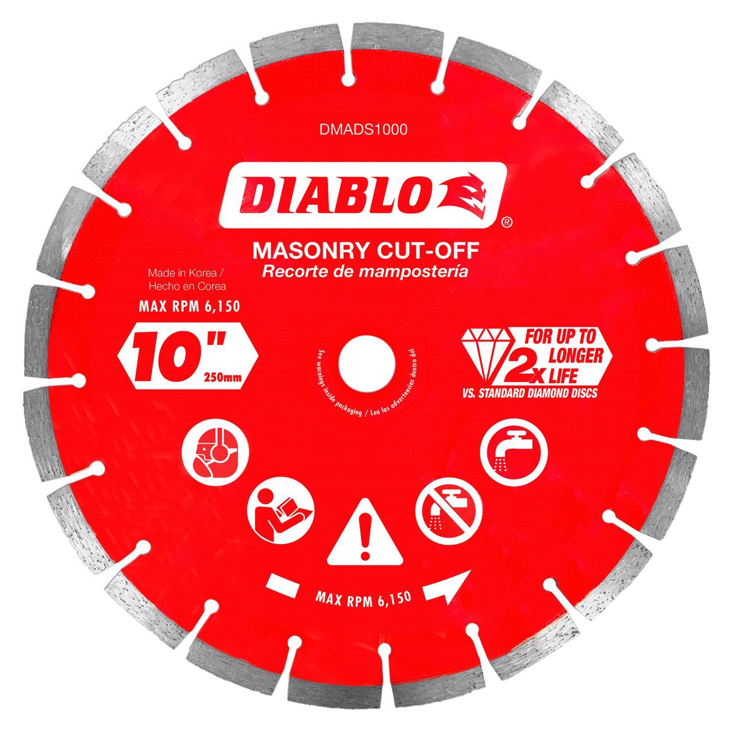 Diablo 10 in. D X 7/8 in. Diamond Segmented Masonry Cut-Off Disc 1 pk Uae Electronic uaeelectronic.com