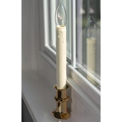 Celestial Lights Brass no scent Scent LED Battery Operated Taper Candle