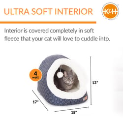 K&H Pet Prodcuts Gray Polyester Thermo-Pet Cave Heated Pet Bed 13 in. H X 17 in. W X 15 in. L