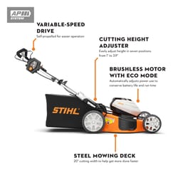 STIHL RMA 510 V 21 in. 36 V Battery Self-Propelled Lawn Mower Tool Only