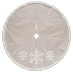 Dyno Tan Linen W/Snowflakes Tree Skirt