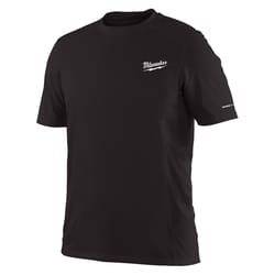 Milwaukee Workskin XL Short Sleeve Men's Crew Neck Black Lightweight Performance Tee Shirt