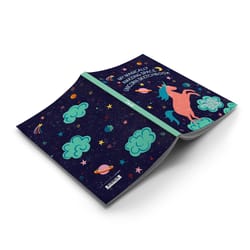 Denik 5 in. W X 8 in. L Sewn Bound Multicolored Space Unicorn Notebook