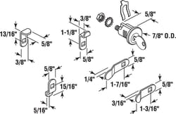 Prime-Line Brass Plated Steel Counter Clockwise Mailbox Lock