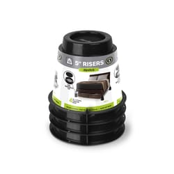 Slipstick Plastic Bed Risers Black Round 4 pk