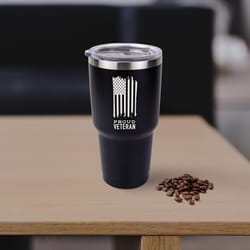 P Graham Dunn 24 oz Proud Veteran Black Tumbler with Lid