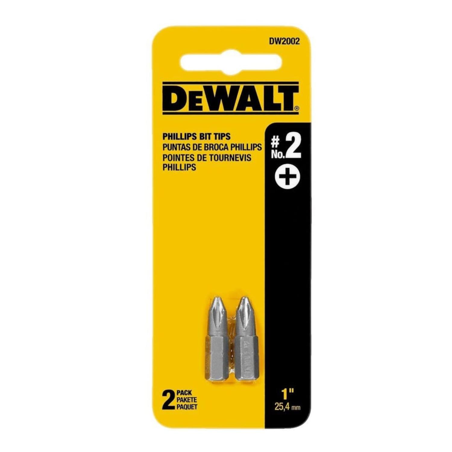 Photos - Drill Bit DeWALT Phillips #2 X 1 in. L Screwdriver Bit Heat-Treated Steel 2 pc DW2002 