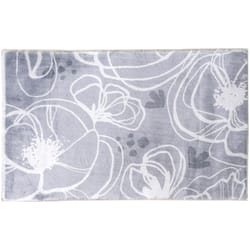 Cozy Living 21 in. W X 33 in. L Gray/White Field of Poppies Polyester Accent Rug