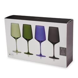 Viski 22 oz Assorted Crystal Wine Glass Set