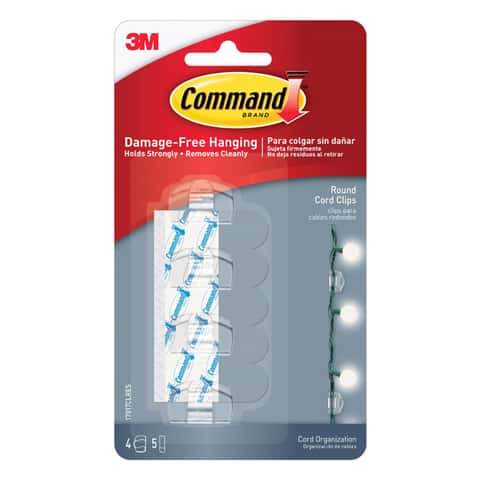 onn. Peel & Stick 3M Adhesive Cable Management Clips, Cord Organizer, 24  Count 