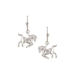 Montana Silversmiths Women's Prancing Horse Silver Earrings Brass Water Resistant