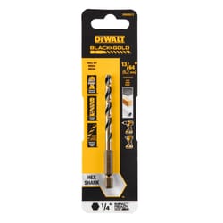 DeWalt Black & Gold 13/64 in. High Speed Steel Impact Ready Drill Bit Hex Shank 1 pk