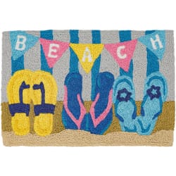 Jellybean 30 in. W X 20 in. L Multi-color Beach Flags Polyester Accent Rug