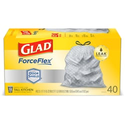 Glad ForceFlex 13 gal Tall Kitchen Bags Drawstring 40 pk 0.72 mil