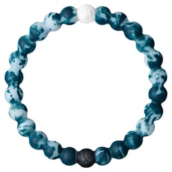 Lokai Ohana Unisex Round Blue/White Bracelet Silicone Water Resistant Size 7.5