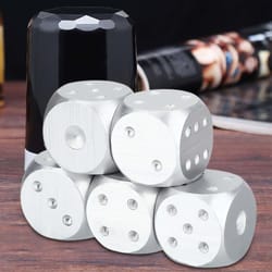 Mad Man Dice Game Set Silver Brushed
