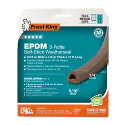 Frost King Brown EPDM Rubber Foam Weather Seal For Doors and Windows 17 ft. L X 0.25 in.