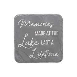 Pavilion Stones with Stories Gray Cement/Stone 7.75 in. H Lake Memories Stepping Stone