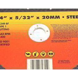 Forney 14 in. D X 20 mm Aluminum Oxide Metal Cutting Wheel 1 pc