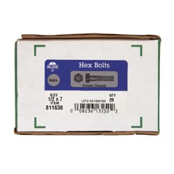 HILLMAN 1/2 in. D X 7 in. L Hot Dipped Galvanized Steel Hex Bolt 25 pk