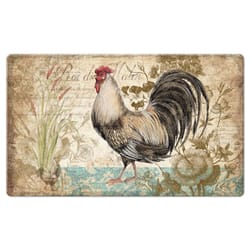 Americo Home Eversoft 18 in. W X 30 in. L Multi-Color Black and White Rooster Anti-Fatigue Mat