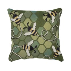 Liora Manne Green Marina Olefin Throw Pillow 18 in. H X 7 in. W X 18 in. L