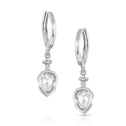 Montana Silversmiths Women's Poised Perfection Crystal Silver Earrings Water Resistant