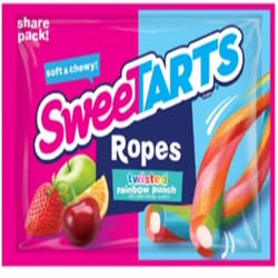 SweetTARTS Soft and Chewy Ropes Twisted Rainbow Punch Candy 3.5 oz