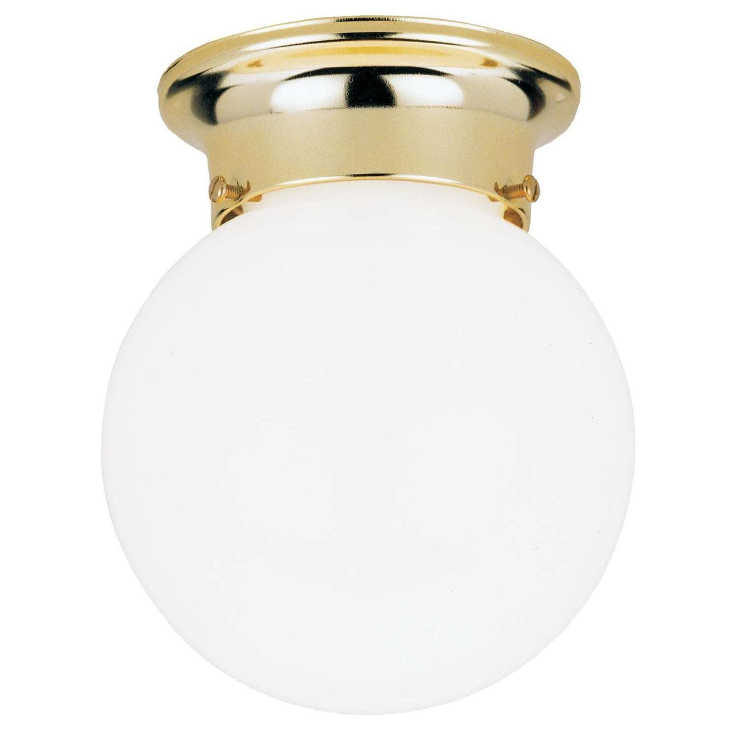 Westinghouse 71/4 in. H X 6 in. W X 6 in. L Polished Brass White