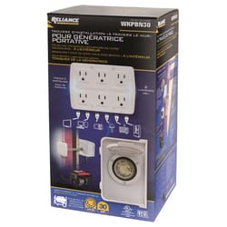 Reliance Controls 30 amps 125 V 6 space 6 circuits Surface Mount Generator Power Transfer Kit