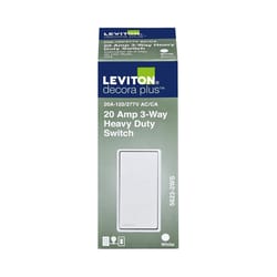 Leviton Decora Plus 20 amps 3-Way Antimicrobial Treated Rocker AC Quiet Switch White 1 pk