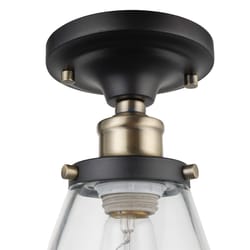 Globe Electric Jackson 9.36 in. H X 6.5 in. W X 6.5 in. L Antique Brass Bronze Ceiling Fixture