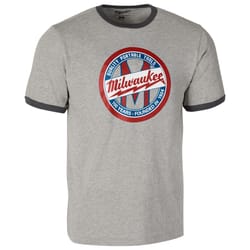 Milwaukee XXL Short Sleeve Unisex Round Neck Gray Work Shirt