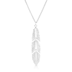 Montana Silversmiths Women's Freedom Feather Silver Necklace Water Resistant