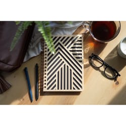 Denik 6.13 in. W X 8.75 in. L Black/Brown Wood Spiral Notebook