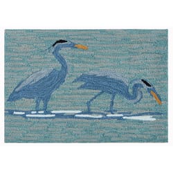 Liora Manne Frontporch 2 in. W X 3 in. L Blue Novelty Polyester Accent Rug