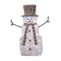 Celebrations LED White Snowman 3 ft. Yard Decor